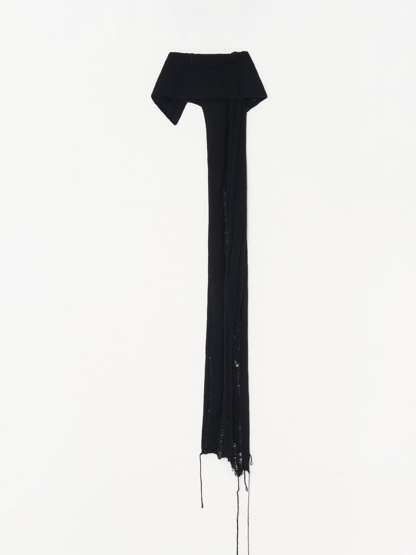 Button Work Cashmere Scarf 001 - Black-Taekh-APOC STORE
