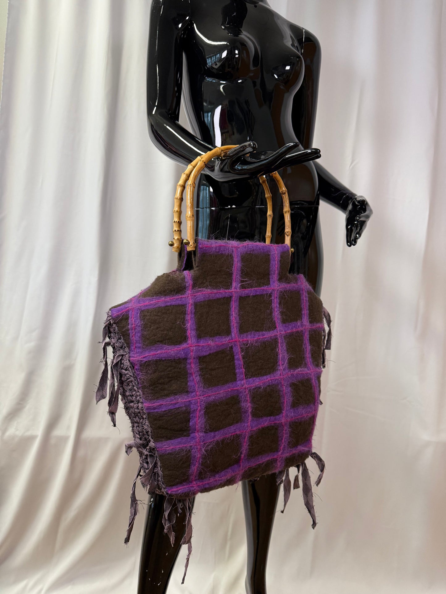 Felted shopper bag brown/pink-TATi-APOC STORE