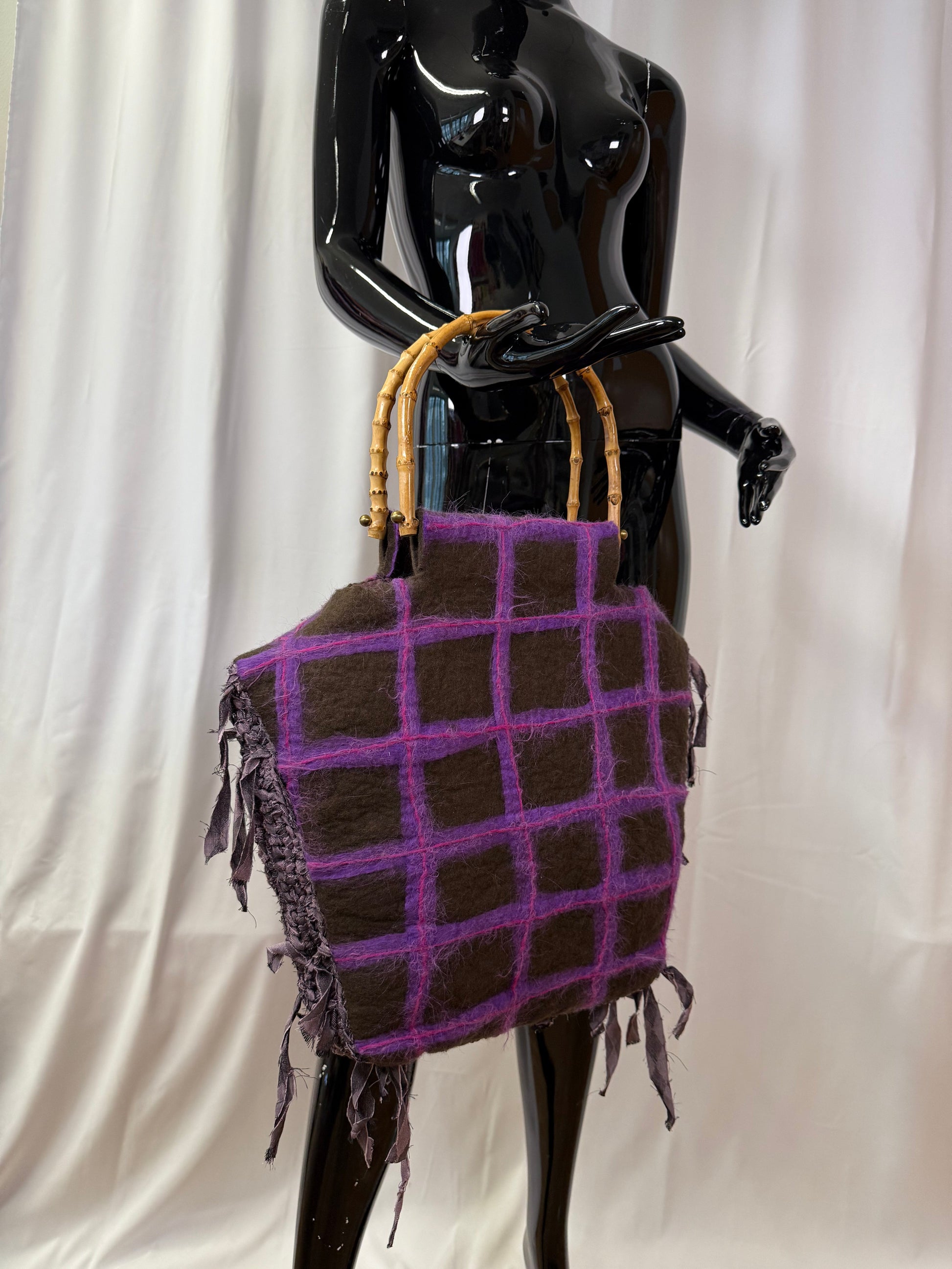 Felted shopper bag brown/pink-TATi-APOC STORE