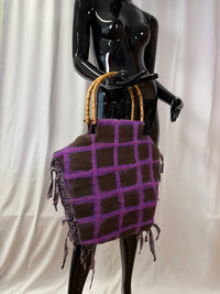 Felted shopper bag brown/pink-TATi-APOC STORE