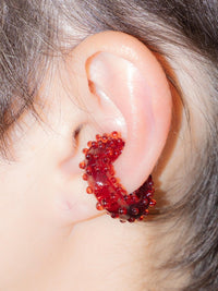 Dotted Ear Cuff Red-Clara Schweers-APOC STORE