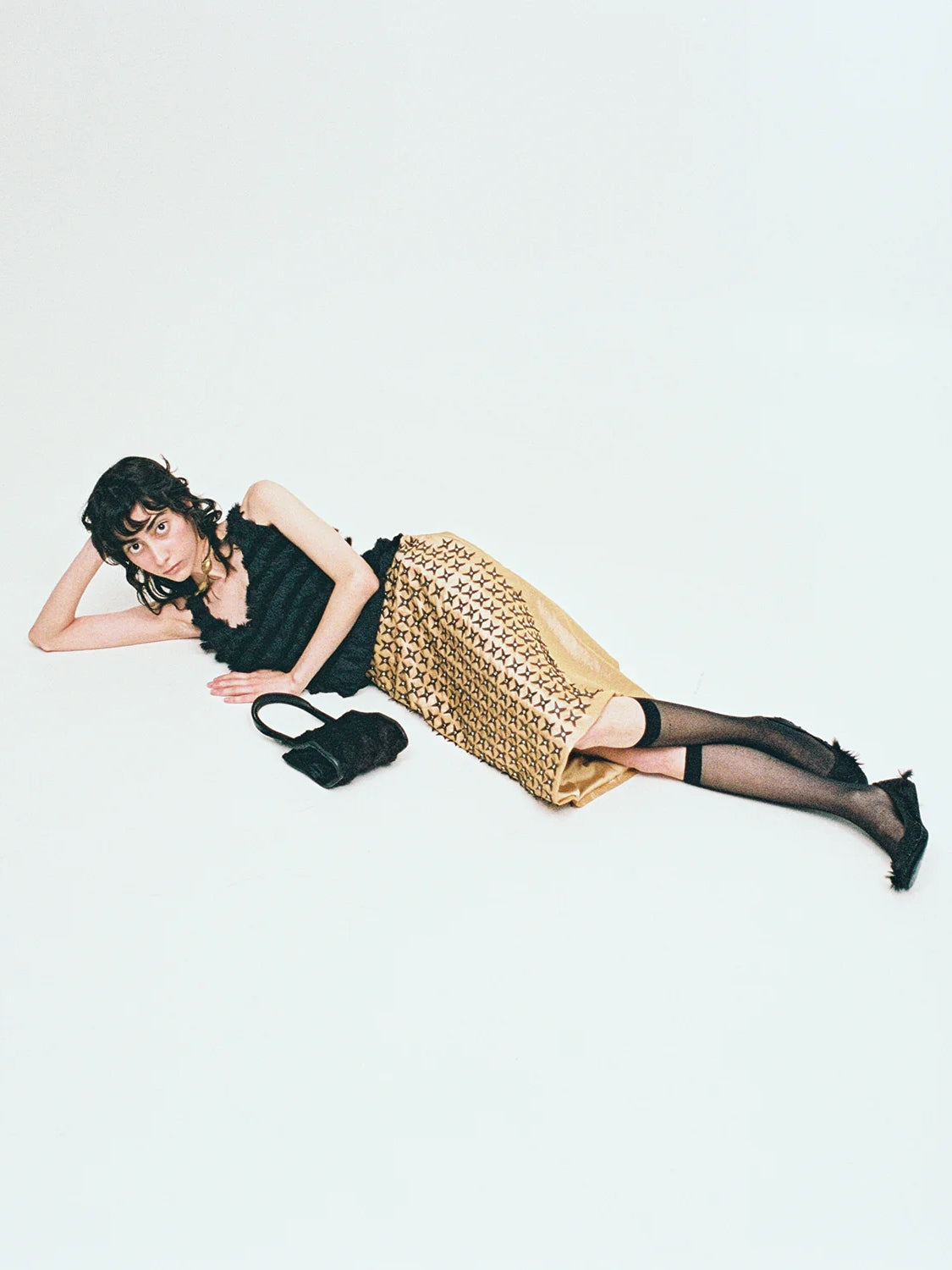 Skirt with Stars Yellow-Nensi Avetisian-APOC STORE