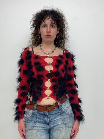 Ladybird Pompom Cardigan-Scar Kennedy-APOC STORE