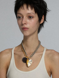 Vintage Motorcycle Heart Layered Necklace-TRINITE Studio-APOC STORE