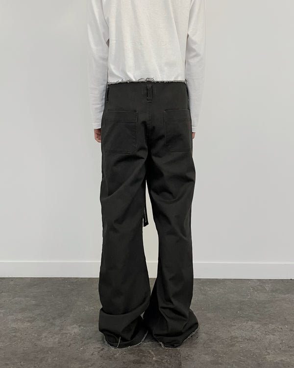EXTENDED ZIP FLARE PANTS CHARCOAL-EGNARTS-APOC STORE