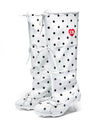 Polka Dot Strapped Ballet Boots White-EMPTY BEHAVIOR-APOC STORE