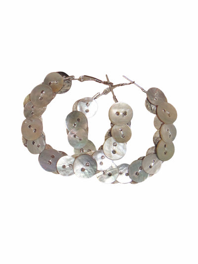Pearl button earrings-Alisa Cayoo-APOC STORE