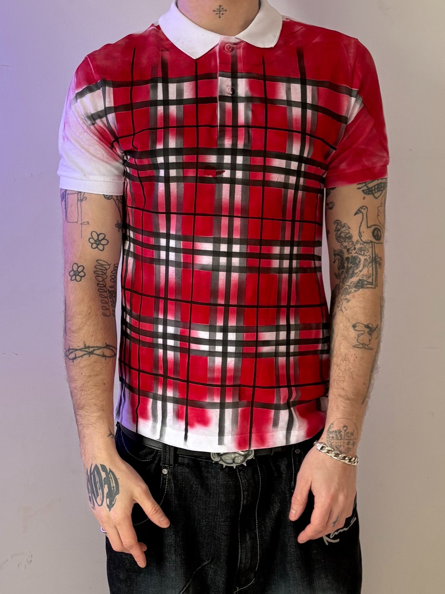 Red tartan polo-Mia Violet-APOC STORE