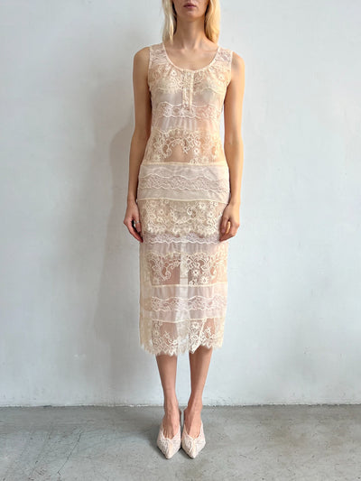 Lace Midi Skirt-Nastyamasha-APOC STORE