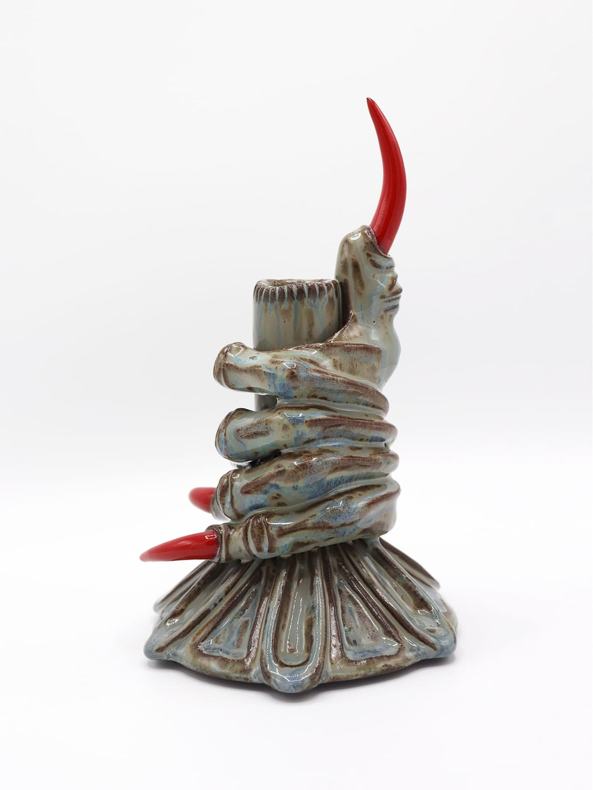 Blue-Grey One-Hand Candlestick-Naomi Gilon-APOC STORE