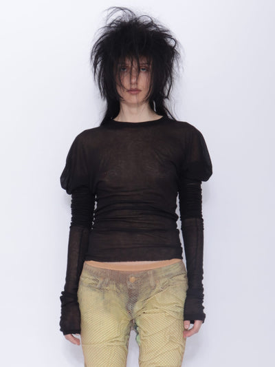Tora Draped Long Sleeve Top: Black-BJERSBORN-APOC STORE