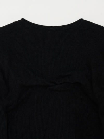 Glitch Draped Top Cashmere knit 002 - Black-Taekh-APOC STORE