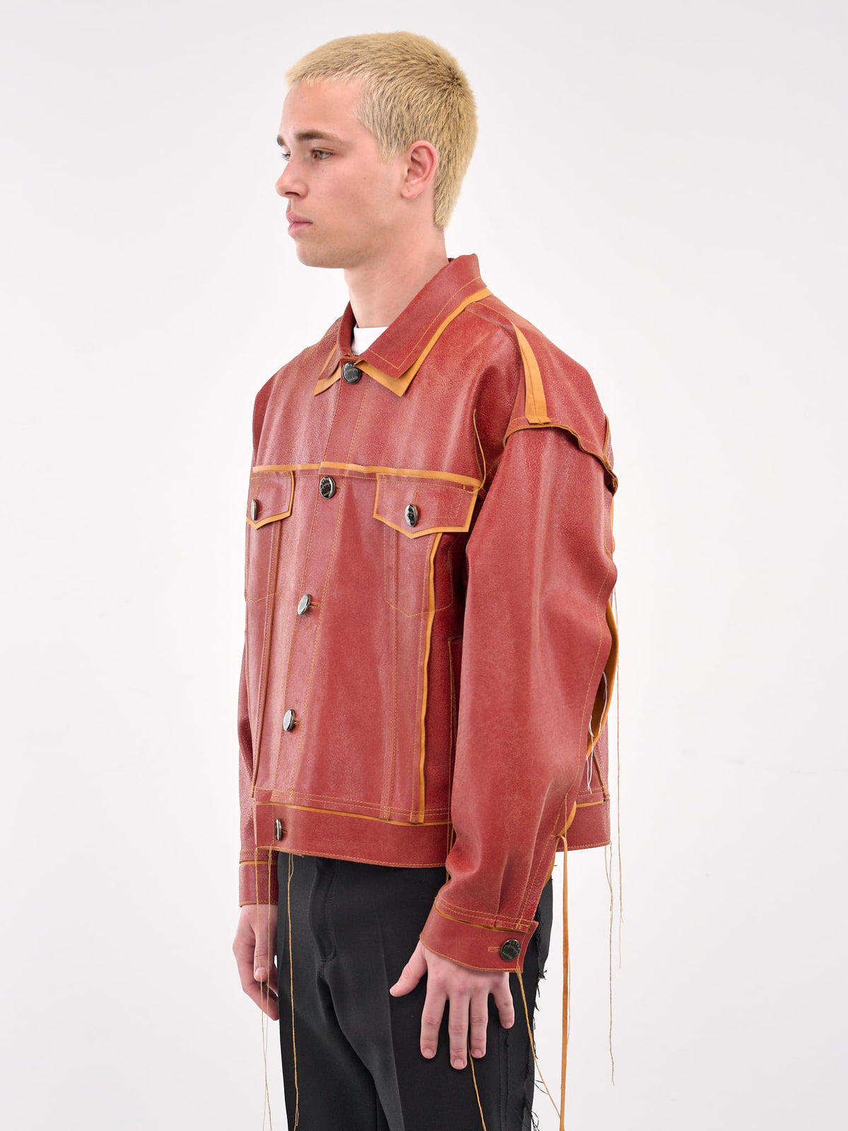 RED/Tan Leather Jacket-Jetpack Hom(m)e-APOC STORE
