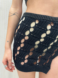 BLACK MINI KNIT SKIRT-Sania Parvez-APOC STORE