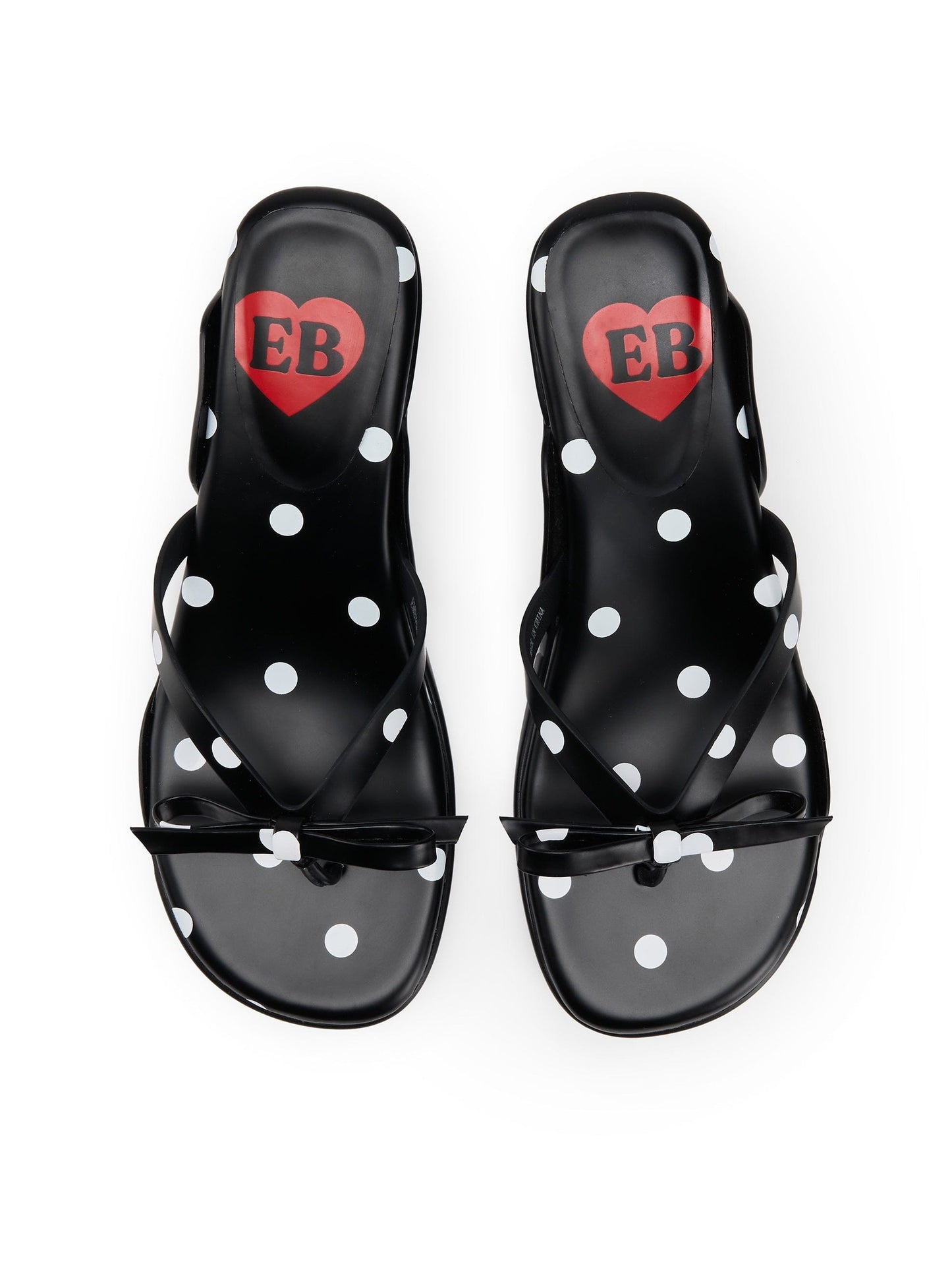 Polka Dot Flip-flops Black-EMPTY BEHAVIOR-APOC STORE
