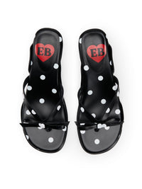 Polka Dot Flip-flops Black-EMPTY BEHAVIOR-APOC STORE