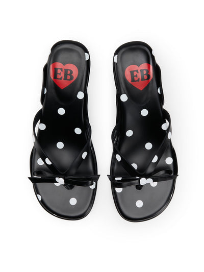 Polka Dot Flip-flops Black-EMPTY BEHAVIOR-APOC STORE