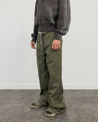 EXTENDED ZIP FLARE PANTS KHAKI-EGNARTS-APOC STORE