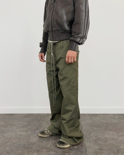EXTENDED ZIP FLARE PANTS KHAKI-EGNARTS-APOC STORE