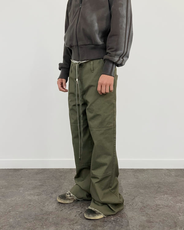 EXTENDED ZIP FLARE PANTS KHAKI-EGNARTS-APOC STORE