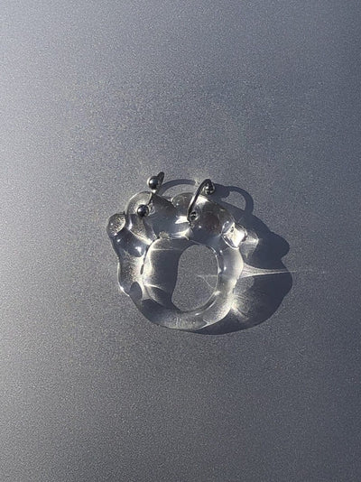 Organic Pierced Glass Ring 0062-Rain and Rivers-APOC STORE