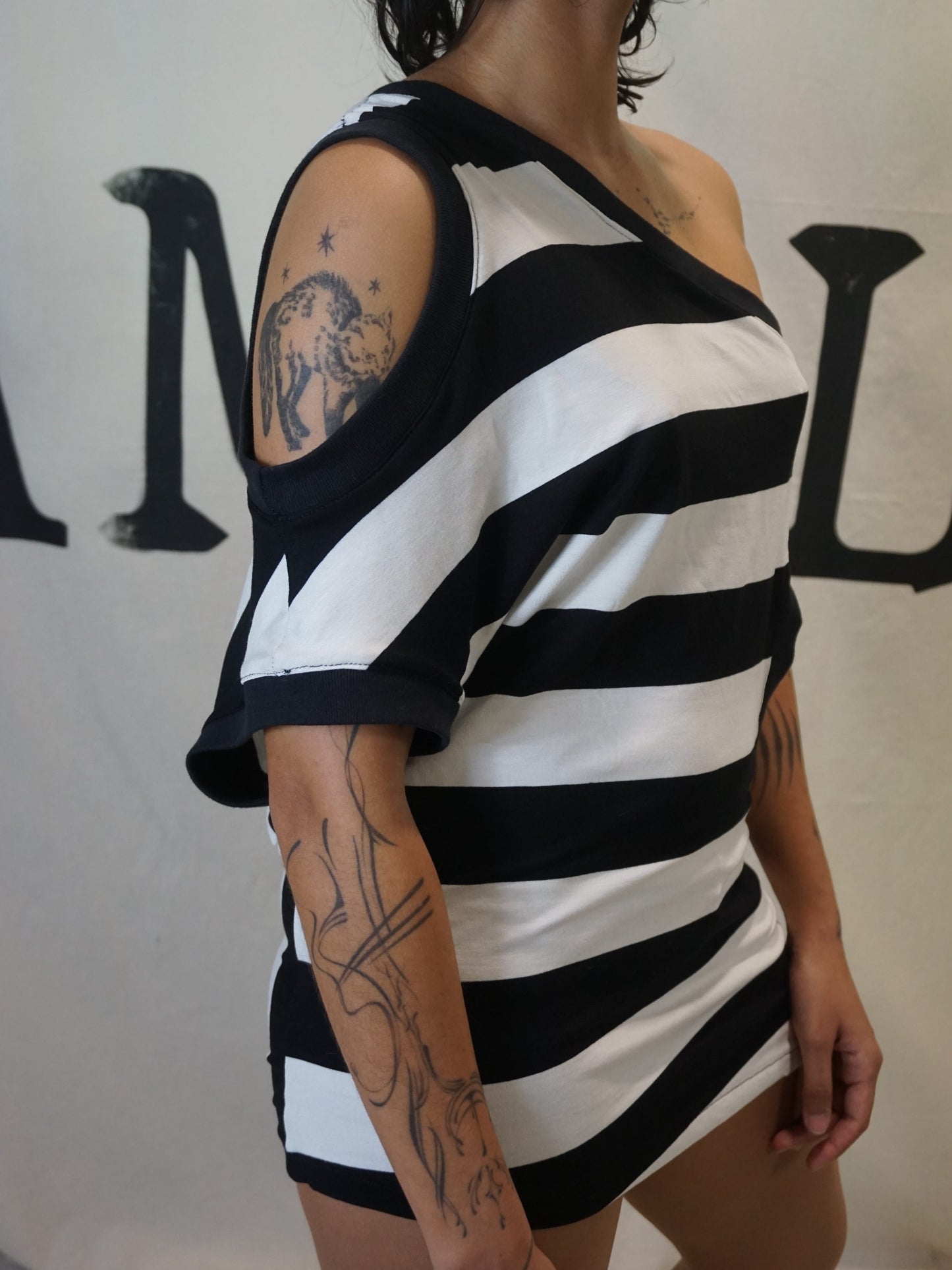 GARMENT # 008 OVERSIZED CROOKED TANK - IRREGULAR STRIPE-SAMPLE GARMENTS-APOC STORE