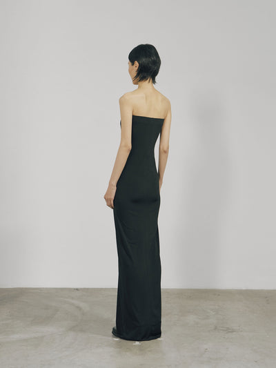 Black Skinny Tube Maxi Dress-arc us arkus-APOC STORE