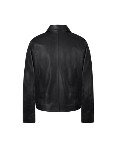 Contour Zip Leather Jacket-MINKIMHO-APOC STORE