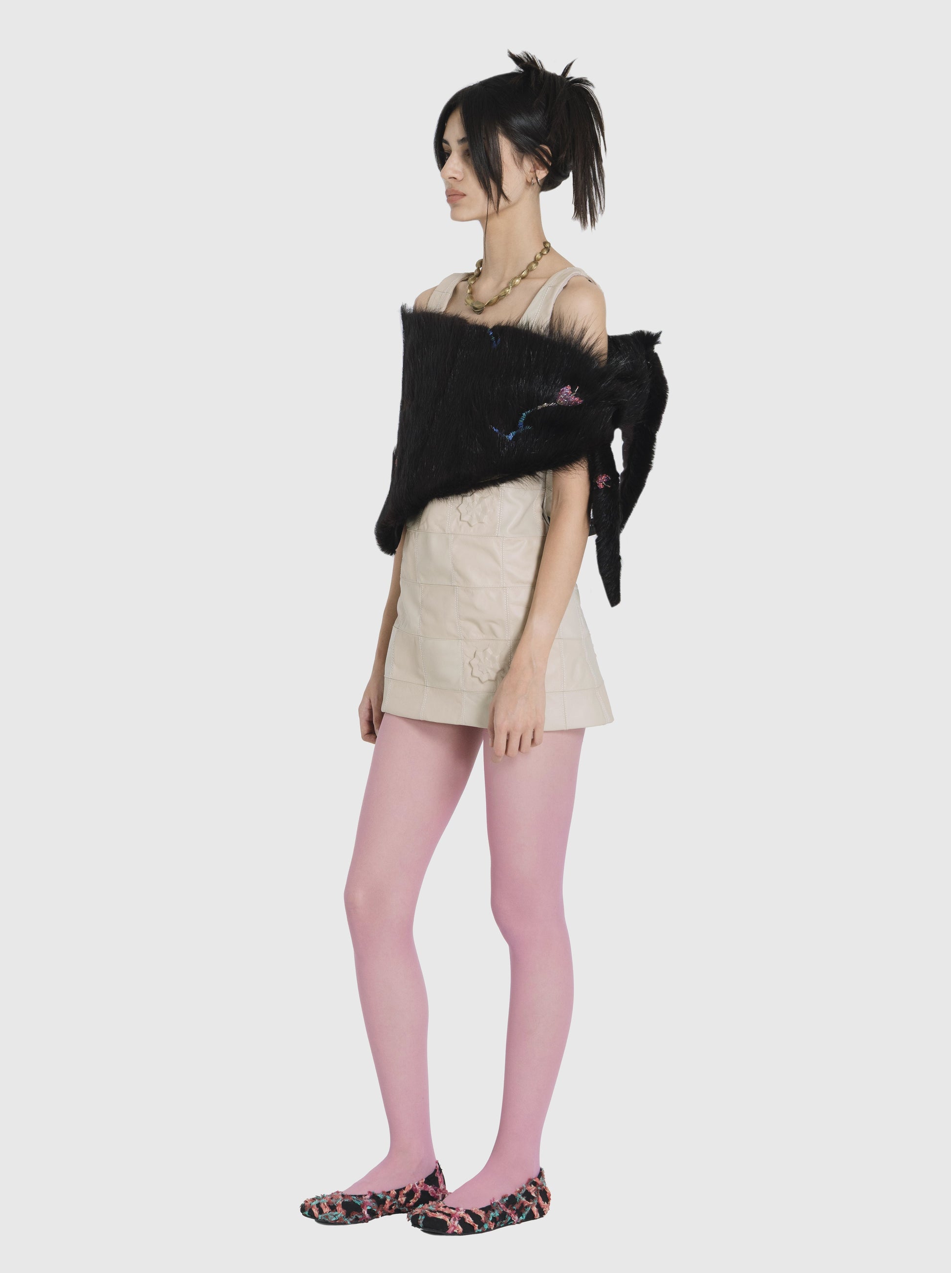 Mini Dress with Squares-Nensi Avetisian-APOC STORE