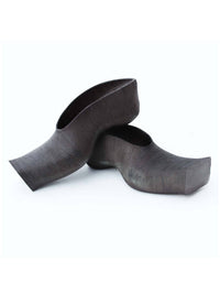 Heeled Square Toe Rubber Mules - Dark-BODY AMPLIFICATION DEVICES-APOC STORE