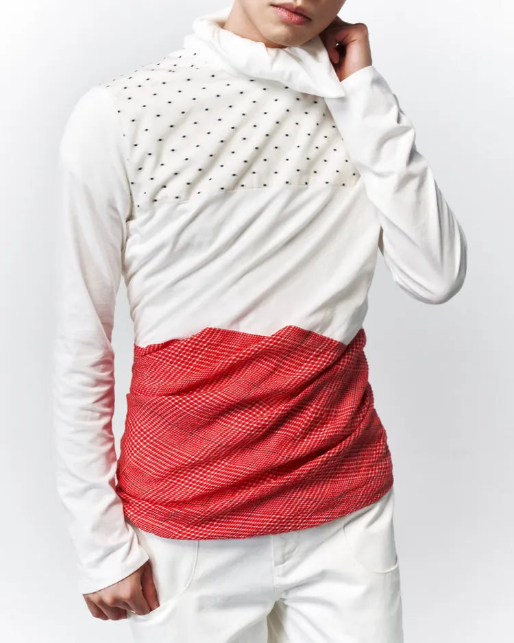 Twisted block Long sleeve 001 _ White-Taekh-APOC STORE