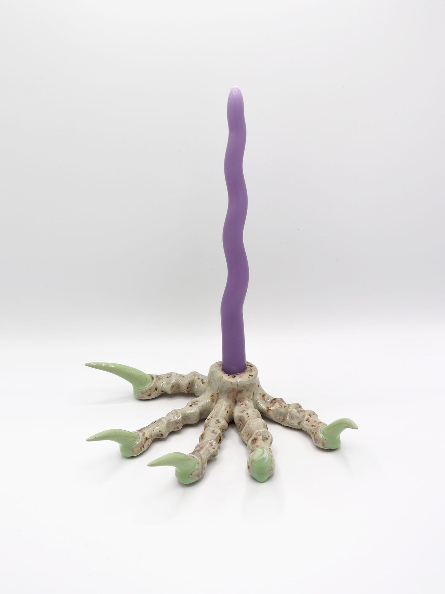 Speckled Cream Paw Candlestick-Naomi Gilon-APOC STORE