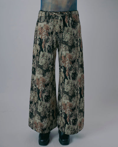 "VINTAGE CATS" DECONSTRUCTED BAGGY JOGGERS-KAWAkEY-APOC STORE