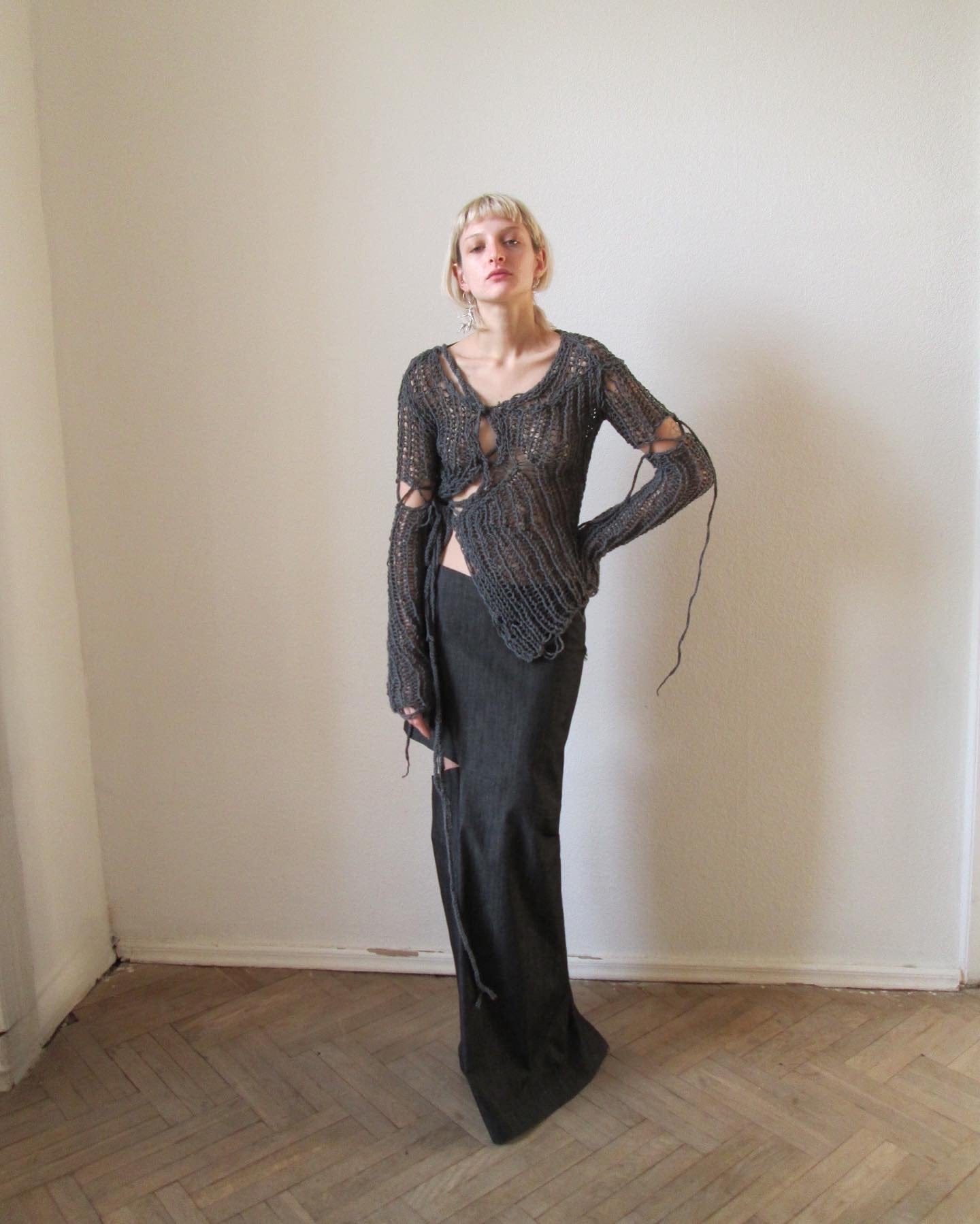 Tied Parts Sweater-V4K-APOC STORE