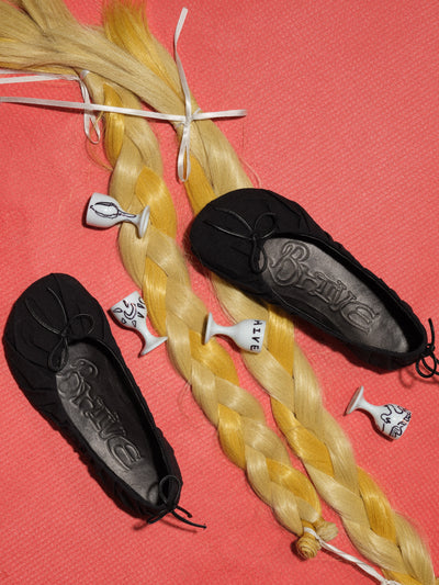 BAGGY BALLET FLAT - BLACK-BHIVE-APOC STORE