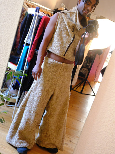 Wide-Cut Teddy Pants-Polyhedron-APOC STORE