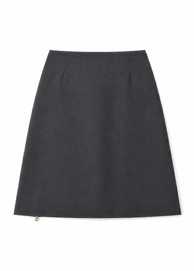 Zip Through Skirt in Grey