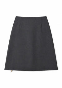 Zip Through Skirt in Grey-PAIDEN-APOC STORE
