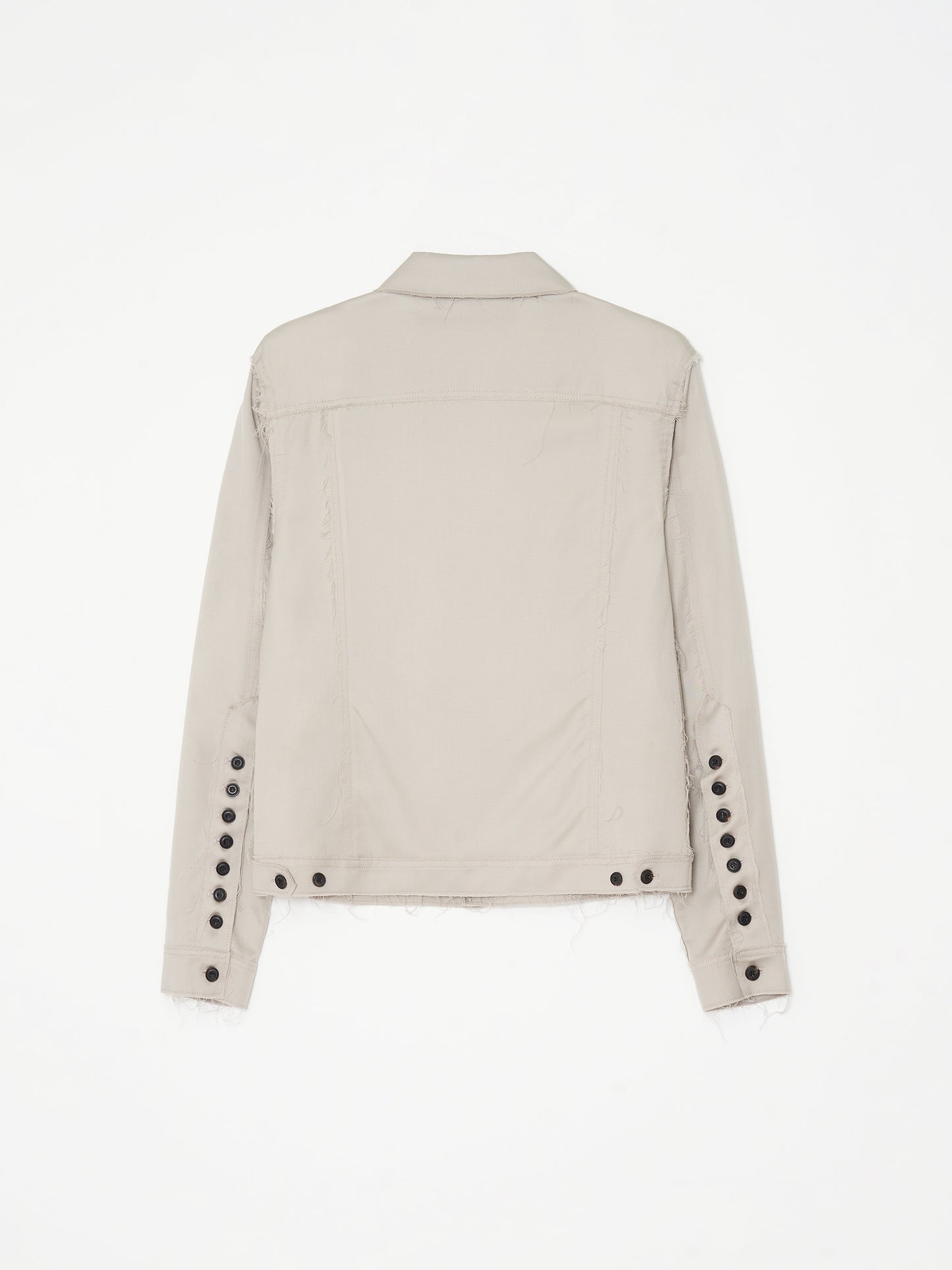 Distressed Wool Trucker Jacket 001 - Beige-Taekh-APOC STORE