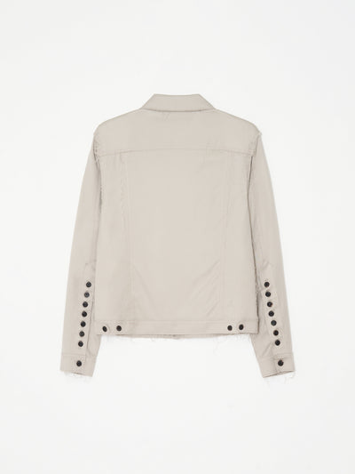 Distressed Wool Trucker Jacket 001 - Beige-Taekh-APOC STORE