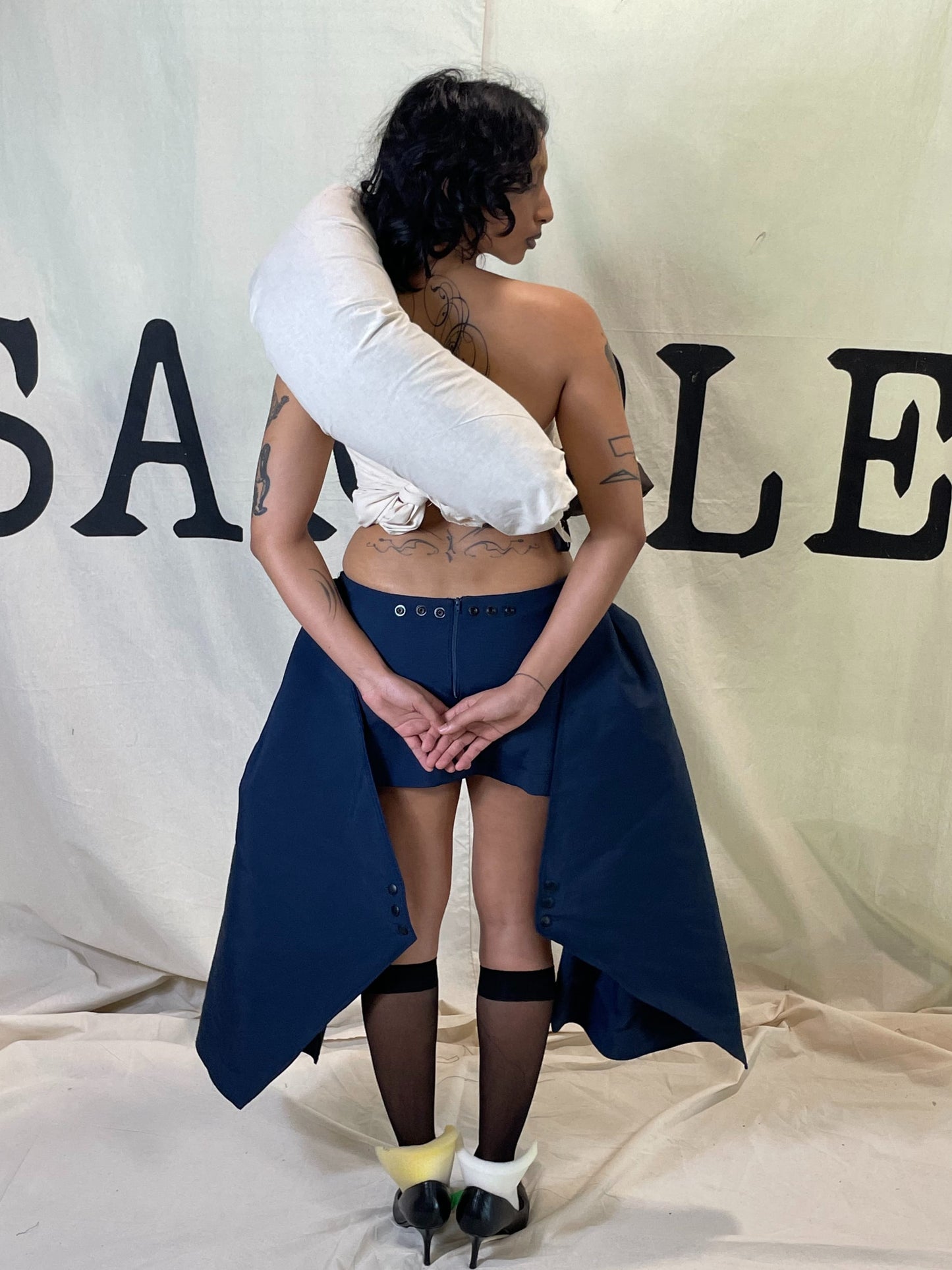 GARMENT # 024 EXAGGERATED SIDES MINI SKIRT-SAMPLE GARMENTS-APOC STORE