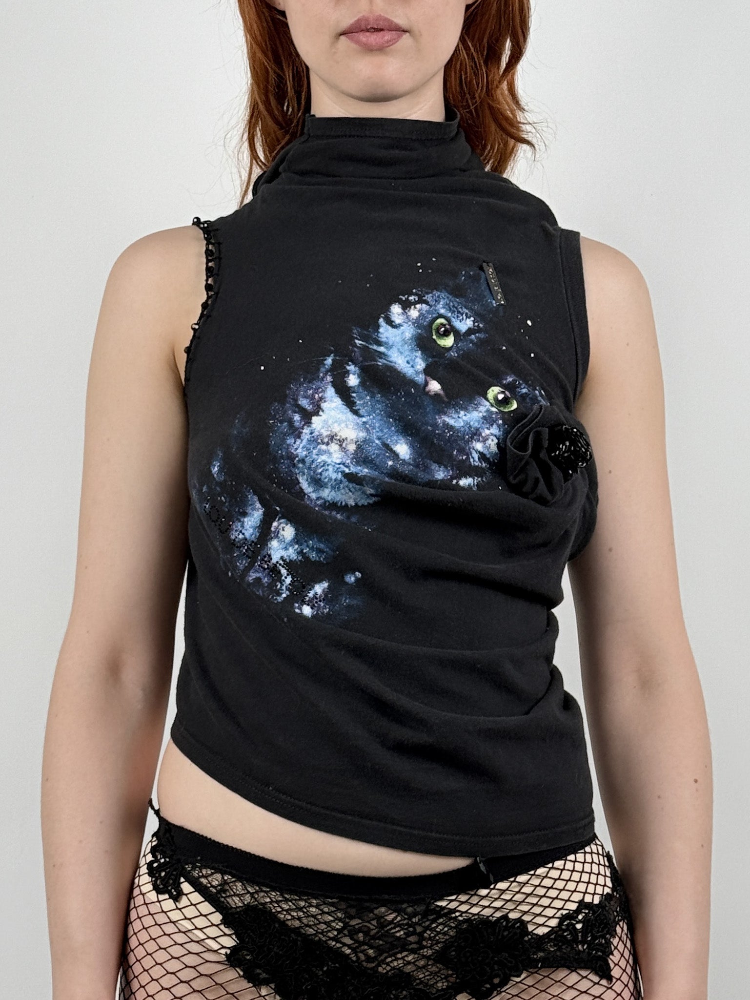 CAT DRAPED T-SHIRT-Lou de Bètoly-APOC STORE