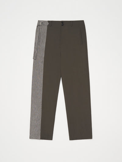 Tapered wool silk pants - Brown-Taekh-APOC STORE