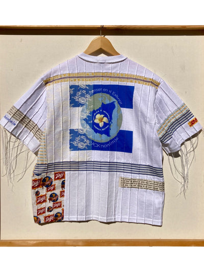 Pin-tuck Patchwork Shirts (White)-Jetpack Hom(m)e-APOC STORE