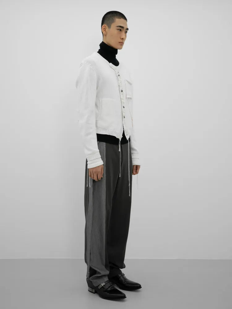 Tapered wool silk pants - Brown-Taekh-APOC STORE