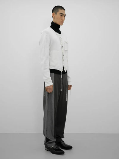 Tapered wool silk pants - Brown-Taekh-APOC STORE