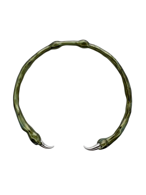 Green choker with spikes-CASPER DIY-APOC STORE