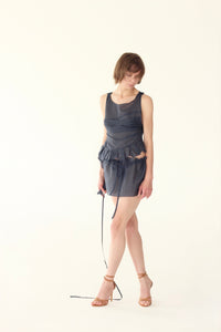 mini-skirt Petal in Blue-V4K-APOC STORE