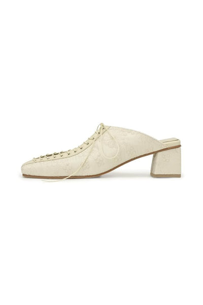 Lace mule (Cream)-Gyouree Kim-APOC STORE
