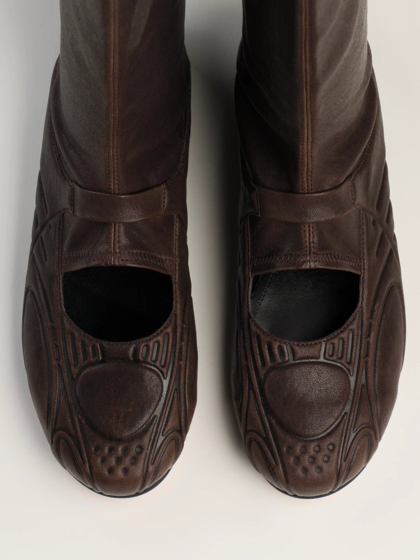 MARY JANE BOOTS BROWN-Invasive Modification-APOC STORE